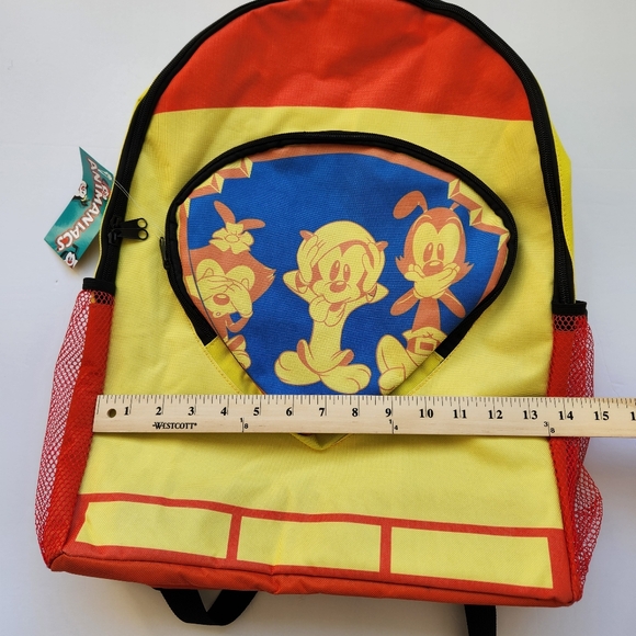 NEW Animaniacs Backpack Bag Orange Yellow Bright Colorblock WB Lootcrate Retro - Picture 10 of 11